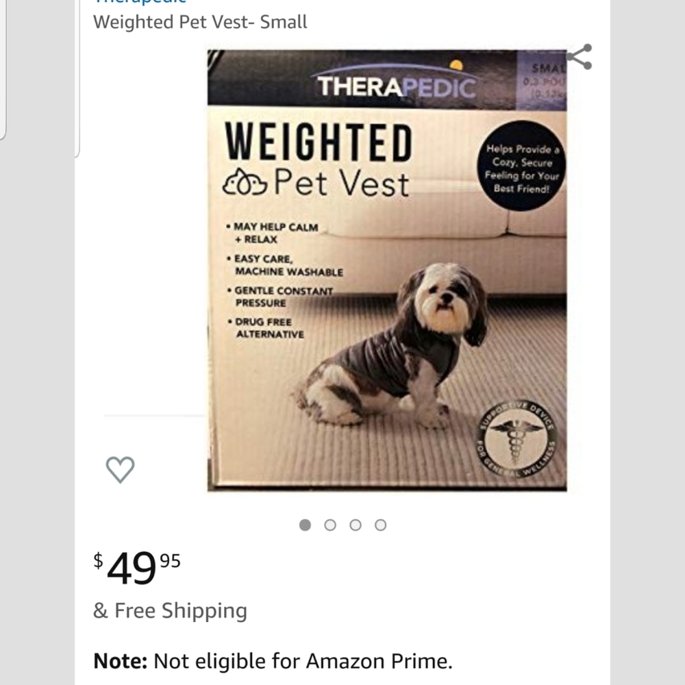 Therapedic weighted vest for pets SMALL size